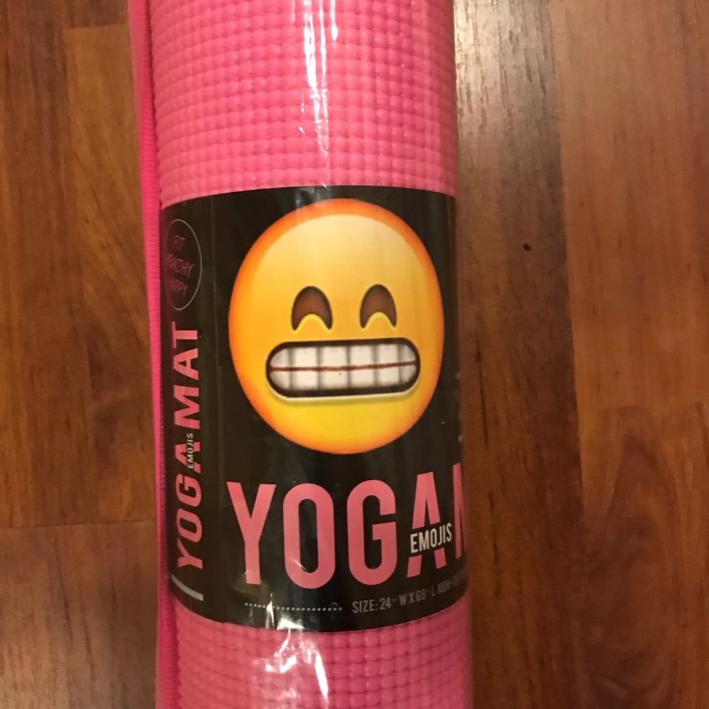 Yoga Emoji Pink Mat- New